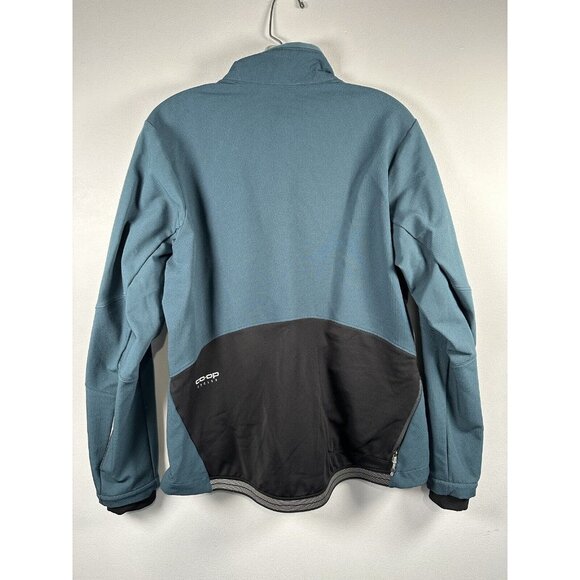 REI Co-op Women Soft Shell Cycling Jacket Large Long Sleeve Teal Blue Reflective - Picture 2 of 10